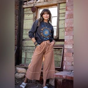 Easy Going Wide Leg Palazzo Pant - Cinnamon NWT